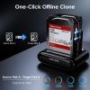 WAVLINK Dual Bay Hard Drive Docking Station - USB 3.0 to SATA I/II/III for 2.5" & 3.5" HDD/SSD with Fixed Bezel, Supports Offline Clone/Duplicator Function, Supports 2x20TB with UASP 6Gbps - Black view 2