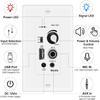 Herdio Bluetooth Wall Amplifier 4 Channels Volume Control Wall Plate USB/MIC/AUX(3.5mm) Inputs Connect 4 Speakers with 12V 3A Power Supply,HWA-16BT-4CH view 4