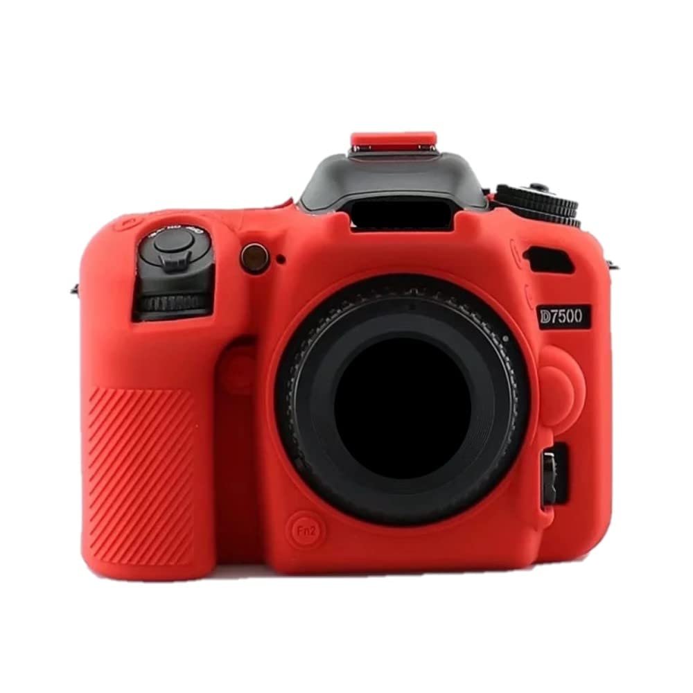 Camera Case Bag Soft Silicone Red Shockproof Armor Skin Body Cover Protector for Nikon D7500 Digital Camera