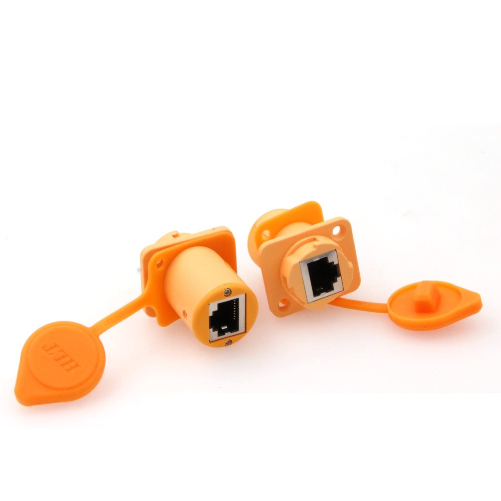 Eonvic RJ45 Socket Panel Connector Waterproof IP67 Ethernet Connector Cat5e Aviation Female Connector (Standard RJ45)