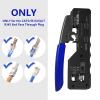 VCELINK Ethernet RJ45 Pass Through Crimping Tool Bundle with 30-Pack Cat7 RJ45 Pass Through Connectors with Strain Relief Boots (Black) view 2