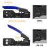 VCELINK Ethernet RJ45 Pass Through Crimping Tool Bundle with 30-Pack Cat7 RJ45 Pass Through Connectors with Strain Relief Boots (Black) view 3