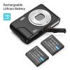 Andoer Portable Digital Camera 48MP 1080P 2.4-inch IPS Screen 16X Zoom Auto Focus Self-Timer 128GB Extended Memory Face Detection Anti-Shaking with 2pcs Batteries Hand Strap Carry Pouch view 3
