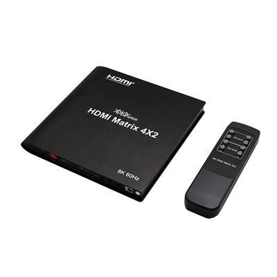 XOLORspace 41420 8K HDR 4x2 HDMI True Matrix switcher 4x2 Supports 4k 120hz 4 in 2 Out