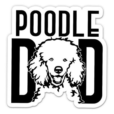 Poodle Dad Stickers - 2 Pack - Waterproof Vinyl for Car, Phone, Water Bottle, Laptop - Poodle Dog Decals (2-Pack)