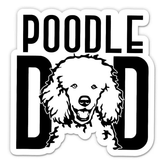 Poodle Dad Stickers - 2 Pack - Waterproof Vinyl for Car, Phone, Water Bottle, Laptop - Poodle Dog Decals (2-Pack)