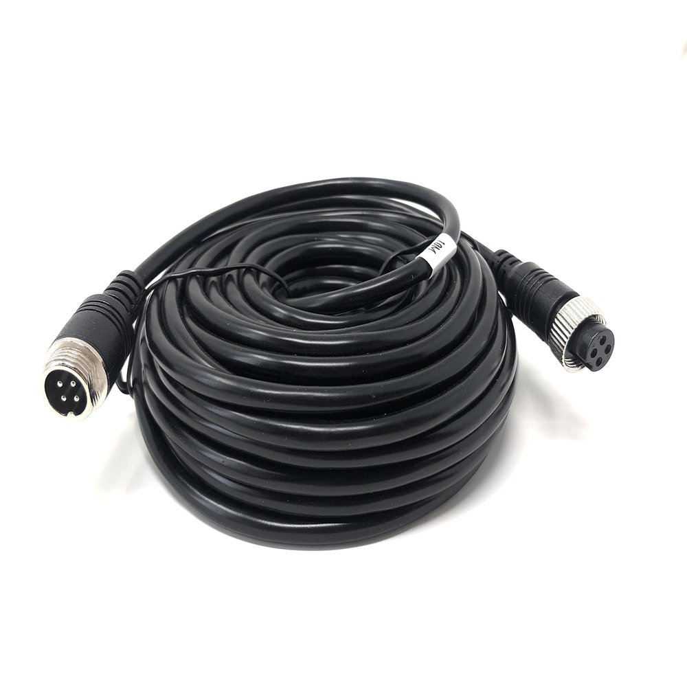 AccuGPS Vehicle Dash Cam 4pin Video Extension Cord, 30ft - with Aeronautic Adapter for Backup Camera and AI Video Systems - Car Accessories - Compatible with RVs, Cars, Trucks, and Wireless Dash Cams