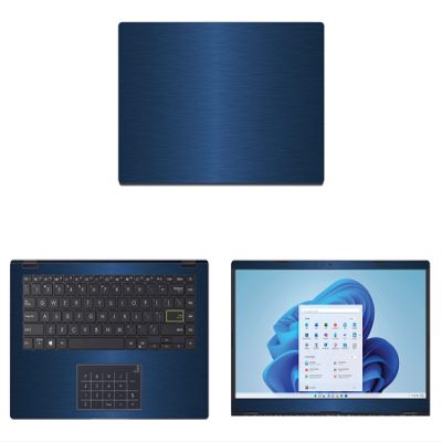 Decalrus - Protective Decal for The Asus E410 (14" Screen) Laptop Blue Texture Brushed Aluminum Cover wrap BAasusE410_14Blue