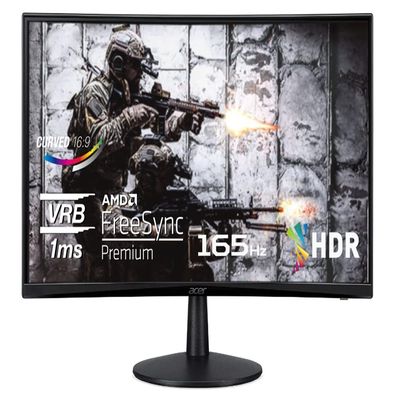acer Nitro ED240Q Sbiip 23.6" Full HD 1920 x 1080 VA 1500R Curved Gaming Monitor | AMD FreeSync Premium | 165Hz Refresh Rate | 1ms (VRB) | ZeroFrame Design | 1 x Display Port 1.4 & 2 x HDMI 2.0 Ports