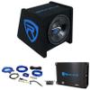 Rockville RV10P Bundle: 10 in 500-Watt Peak/250-Watt RMS 4 Ohm Car Subwoofer in Vented Enclosure, dB10 Mono Car Amplifier, RWK81 8-Gauge Complete Amp Wiring Installation Kit, 3-Items view 1