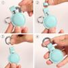 KEEPXYZ Genuine Leather Keychain Holder Compatible with Airtag, Secure for Air Tag Keychain Holder Case Cover Key Chain Ring Accessories - Cyan V1.0 view 3