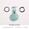 KEEPXYZ Genuine Leather Keychain Holder Compatible with Airtag, Secure for Air Tag Keychain Holder Case Cover Key Chain Ring Accessories - Cyan V1.0 view 4