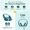 iClever BTH12 Kids Bluetooth Headphones,Colorful LED Lights Wireless Kids Headphones,74/85dBA Safe Volume,85H Playtime,Bluetooth 5.2,Over Ear Headphones Built-in Mic for iPad/Tablet/Airplane,Green view 4