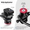 NEEWER Tripod Fluid Head Pan Tilt Head with Quick Release Plate and Handle, Metal Camera Tripod Head Compatible with Arca Swiss for Compact Video Cameras DSLR Cameras, Load up to 6.6lb/3kg, GM24 view 4