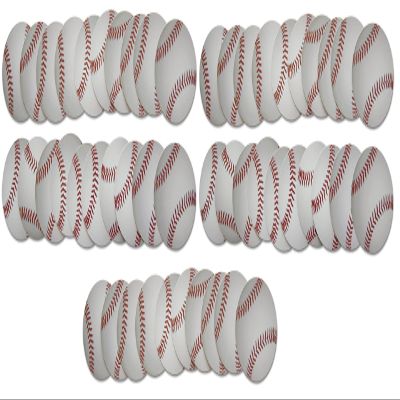 Novel Merk Baseball Sports Ball Vinyl Stickers - 2 Round Individual Decals for Laptop, Water Bottle, Phone, Party Favors, & Decor - Adheres to Clean Surfaces Waterproof & Repositionable (50)