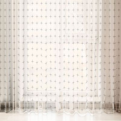 Lunarable Simple Geometric Tulle Curtains with Rod Pocket, Abstract Design Simple Squares with Halftone Dots, Sheer Drape for Wedding Party 2 Panels, 108" x 63", Charcoal Grey Eggshell
