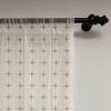 Lunarable Simple Geometric Tulle Curtains with Rod Pocket, Abstract Design Simple Squares with Halftone Dots, Sheer Drape for Wedding Party 2 Panels, 108" x 63", Charcoal Grey Eggshell view 3