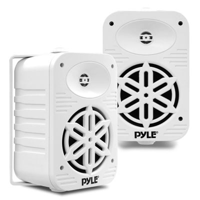 PyleUsa Indoor Outdoor Speakers Pair-500 Watt Dual Waterproof 5.25 2-Way Full Range Speaker System w/ 1/2High Compliance Polymer Tweeter - in-Home, Boat, Marine,Deck,Patio,Poolside (White) PDWR55WT