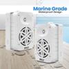 PyleUsa Indoor Outdoor Speakers Pair-500 Watt Dual Waterproof 5.25 2-Way Full Range Speaker System w/ 1/2High Compliance Polymer Tweeter - in-Home, Boat, Marine,Deck,Patio,Poolside (White) PDWR55WT view 4