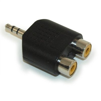 MyCableMart RCA Audio Splitter Adapter (3.5mm Male Stereo TRS to 2 RCA Female)