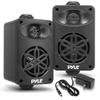 PyleUsa Bluetooth Indoor Outdoor Speakers Pair - 200 Watt Dual Waterproof 3.5 2-Way Full Range Speaker System w/ 1/2 High Compliance Polymer Tweeter - Home, Boat, Patio, Poolside - PDWRBT36BK,Black view 1