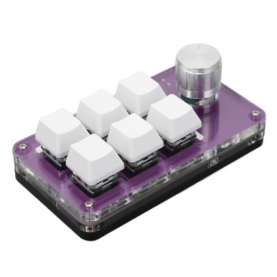 Cuifati 6 Keys Mini Keypad, One Hand Mechinical Gaming Keyboard, with 6 Fully Programmable Keys, for, for Vista, for, for Macos