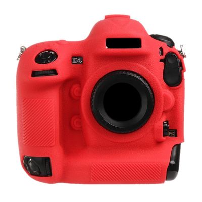 Camera Case Bag Red Soft Silicone Anti-Skid Texture Armor Skin Body Cover Protector for Nikon D4S digital camera