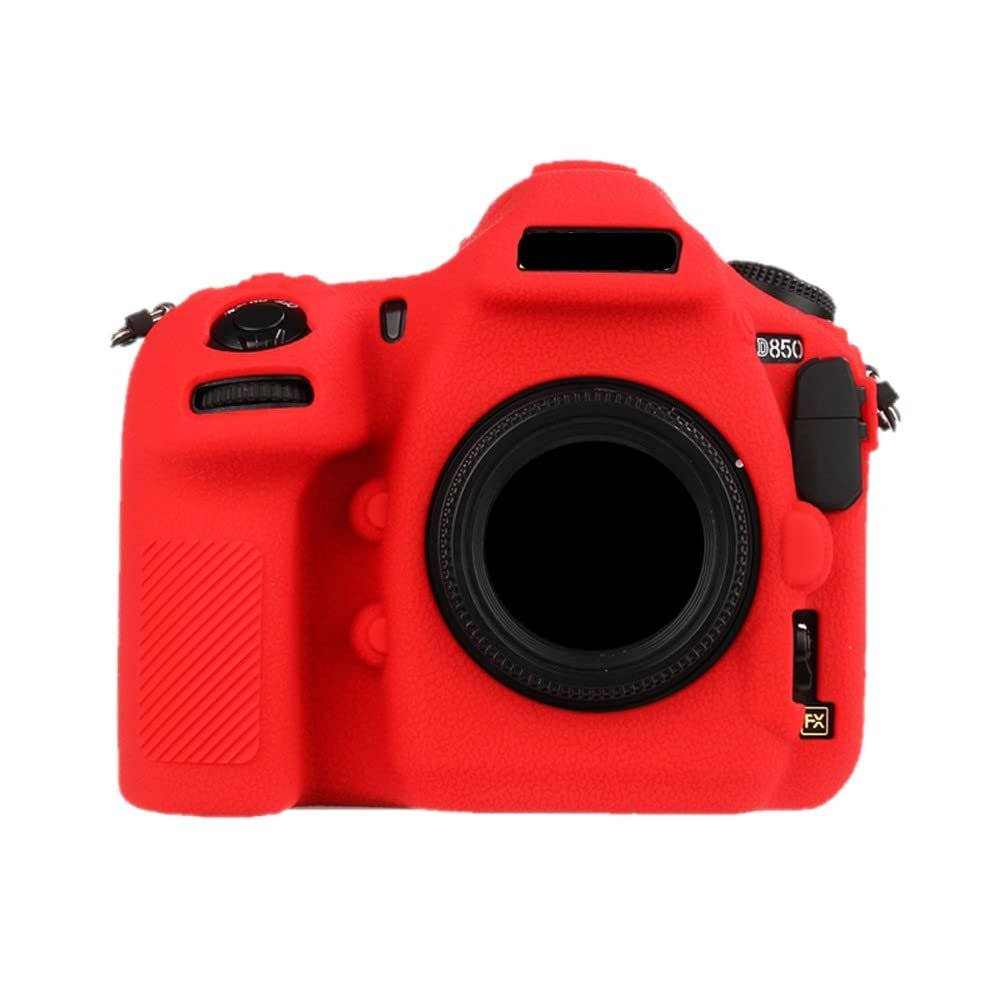 Camera Case Bag Red Soft Silicone Anti-Skid Texture Armor Skin Body Cover Protector for Nikon D850 digital camera