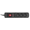 ActiveJet Combo 3GN 3M black power strip with cord view 3