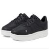 LABEL Go-to Low Lace-up Women's Sneakers  Leather & Textile Construction  Round Toe  Flat Silhouette Black/White 7 M view 1