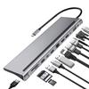 Feilx Ultra-Slim Data USB Hub,12 in 1 USB C Hub Laptop Docking Station Type-C to Dual HDMI-Compatible/VGA/USB 3.0 Hub/PD/RJ/Micro-SD/TF Card Dock Adapter view 2
