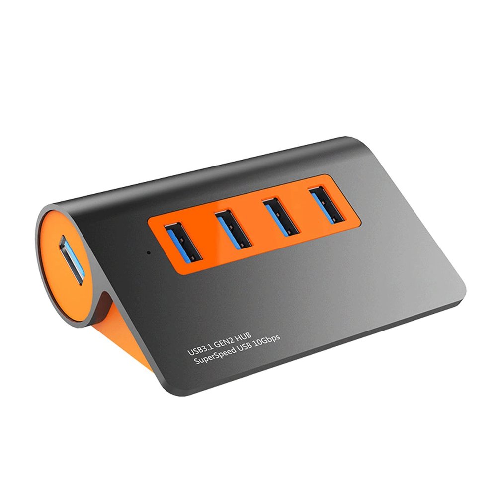 Feilx Ultra-Slim Data USB Hub, Multi-Interface Converter USB3.1 Gen2 Hub Aluminum USB Hub PC Splitter 10Gbps Super Speed