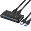 Feilx Ultra-Slim Data USB Hub, 2 in 4 Out USB 3.0 Switch Selector 2 Port PCs Sharing 4 Devices USB 2.0 for Keyboard Mouse Scanner Printer Hub Multifunctional view 2
