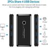 Feilx Ultra-Slim Data USB Hub, 2 in 4 Out USB 3.0 Switch Selector 2 Port PCs Sharing 4 Devices USB 2.0 for Keyboard Mouse Scanner Printer Hub Multifunctional view 4