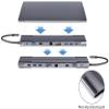 Feilx Ultra-Slim Data USB Hub, 11 in 1 Type USB Hub C Hub 3.0 Laptop Adapter Hdmi VGA Rj45 LAN Ethernet 1000m Sd/tf Card 3.5mm Aux Splitter view 4