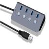 Feilx Ultra-Slim Data USB Hub, Sub-Control Switch 4-Port USB 3.0 HUB Aluminum Alloy Upto 5Gbps Multi USB Splitter for Desktop Laptop view 3