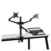 TOMYEUS Arm Mount Monitor and Laptop Mount, Gas Spring Monitor Stand Fit Two 17-32" Flat Curved Screens and 12-17" Laptop with C Clamp, Grommet Mounting Base Monitor Stand - Monitor Arm view 1