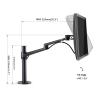TOMYEUS Arm Mount Monitor and Laptop Mount, Gas Spring Monitor Stand Fit Two 17-32" Flat Curved Screens and 12-17" Laptop with C Clamp, Grommet Mounting Base Monitor Stand - Monitor Arm view 3