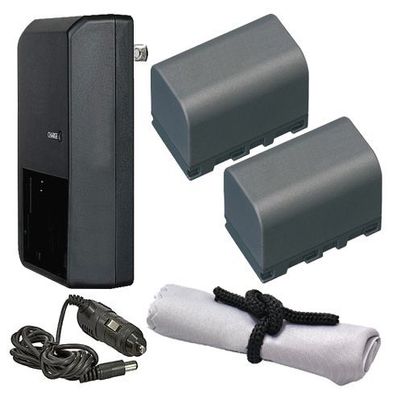 High Capacity Intelligent Batteries Compatible with JVC GY-HM150U (2 Units) + AC/DC Travel Charger