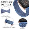 4 Pack Nylon Bands for Fitbit Versa 2 Bands for Women Men (Pure Black/Midnight Blue/Cape Code Blue/Seashell) view 2