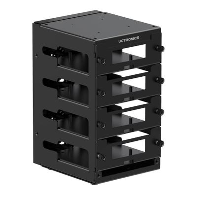 UCTRONICS for Raspberry Pi Cluster Case, Desktop Metal Rack Case, 4 Layers with 2 Cooling Fans Compatible with Raspberry Pi 5/4B and 2.5" SSD
