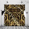 BELECO 5x4ft Fabric Gatsby Party Photography Backdrop Great Black and Gold Golden Banner Roaring 20s Gatsby Theme Decorations Children Adults Birthday Backdrop Party Supplies Photo Booth Props view 3