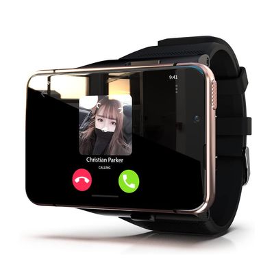 ENKUODE Android 9.0 Smartwatch GPS Sport Wristwatch 2.88" Large Touch Screen Fitness Activity Tracker 5.0MP+13.0MP HD Dual Camera 4G/LTE Network,WiFi,Independent SIM Card, 4+64GB (Gold)