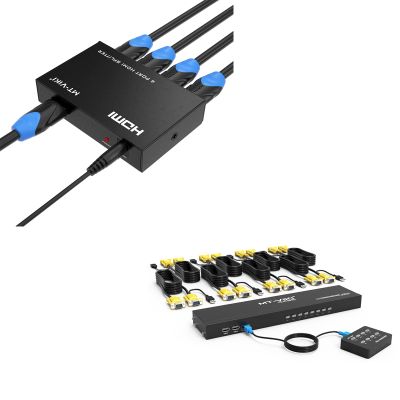 1 pcs HDMI Splitter 1 in 4 Out + 1 pcs VGA KVM Switch 8 Port