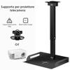 Drsn Universal Ceiling Mount with Tray for Projector Camera, 91-170 cm Adjustable, 11 Lbs Load Bearing, No Hole Installation, in-Tube Cable Routing, Universal Ceiling Mount for Wall Ceiling, Carbon view 3