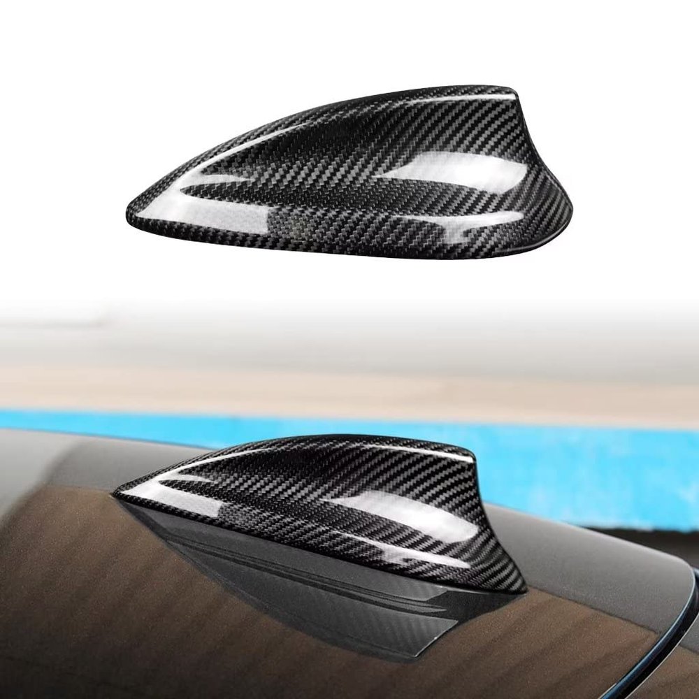 UOADA Carbon Fiber Antenna Roof Shark Fin Cap Cover Trim for BMW 1 2 Series Active Tourer F20 F21 F45 F46 X1 F48 X5 X6 F15 F16 X4 F26 X5M X6M F86(Black)
