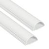 D-Line Half Round Cord Hider, Patented Cable Cover, Hide TV Wall Mount Wires, Raceway for Cords, Decorative Wire Covers, Paintable, Adhesive Cable Concealer, 2X 2in W x 1in H x 39in L, White view 1