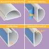 D-Line Half Round Cord Hider, Patented Cable Cover, Hide TV Wall Mount Wires, Raceway for Cords, Decorative Wire Covers, Paintable, Adhesive Cable Concealer, 2X 2in W x 1in H x 39in L, White view 2