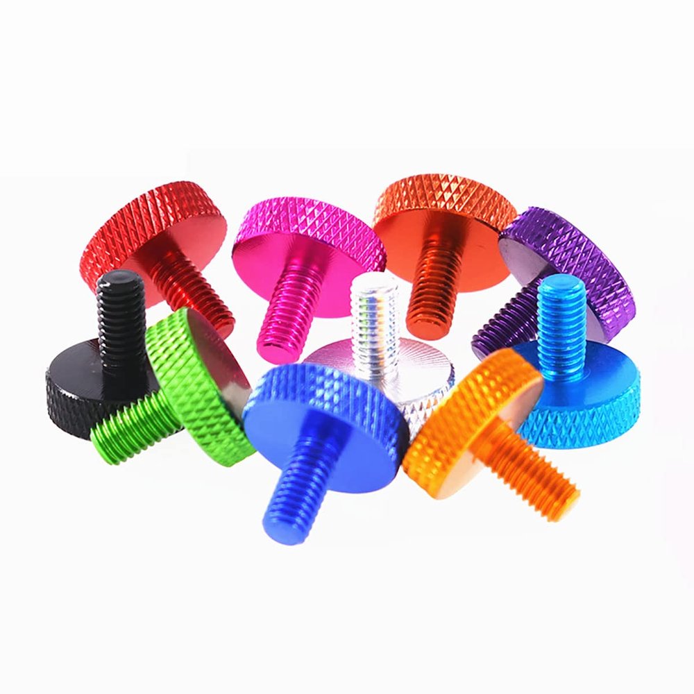 5pcs/lot M3 Knurled Colourful Aluminum Thumb Screws 5 6 8 10 12 16 20mm - 50mm Plain Head Hand Tighten Screws for Computer Case (Color : Royal Blue, Size : 10mm)