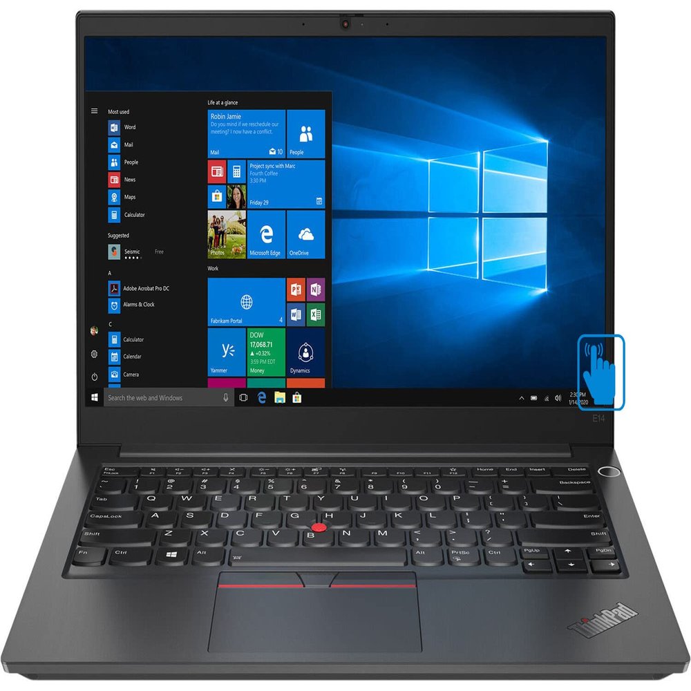 Lenovo ThinkPad E14 Gen 2 Home & Business Laptop (Intel i5-1135G7 4-Core, 16GB RAM, 256GB PCIe SSD, Intel Iris Xe, 14.0" 60Hz Touch Full HD (1920x1080), Fingerprint, WiFi, Win 11 Pro) (Renewed)